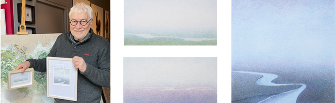 Gilles de Rooij met zijn landschappen in potlood